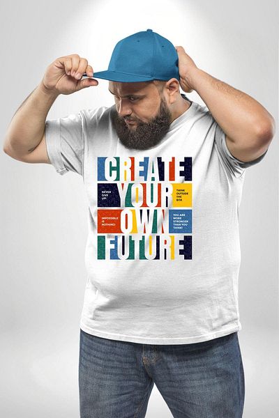Angemiel تي شيرت أبيض كبير الحجم للجنسين - Let's Plan Your Future مطبوع من الأمام