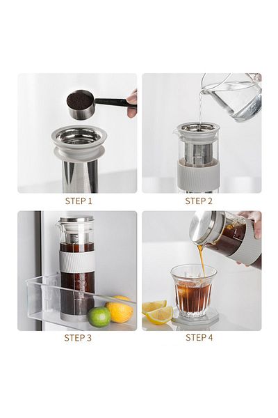 Choice Leeseph Portable Cold Brew Iced Coffee Maker Tea Infuser - 800ml Cold Brew Coffee Kettle Brewing ...