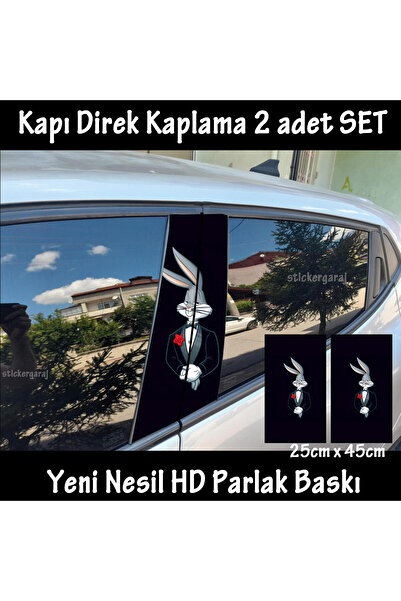 Automod beyefendi playboy tavşan folyo - 2adet yan kapı direk kaplama sticker yapıştrma