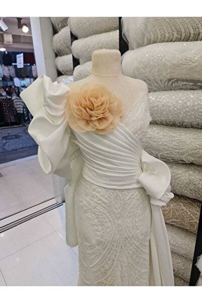 Esteks Dantel ve Tekstil Aksesuarları Iğneli Yaka Çiçeği Broş TÜL Kumaş Çiçek Gül Broş 20 CM