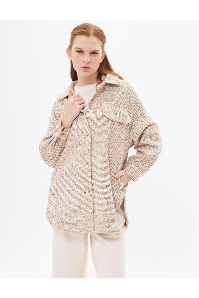Kayra Camel Jacket - Λεπτομέρεια διπλής τσέπης