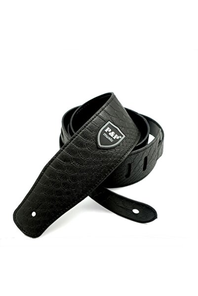 Choice1 Black Guitar Strap P&P 2.5 Inch Adjustable Soft Embroidered and Serpe...