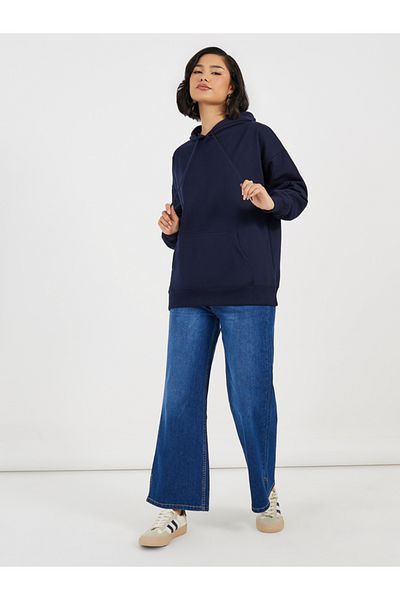 Styli Oversized Longline Back Slogan Hoodie