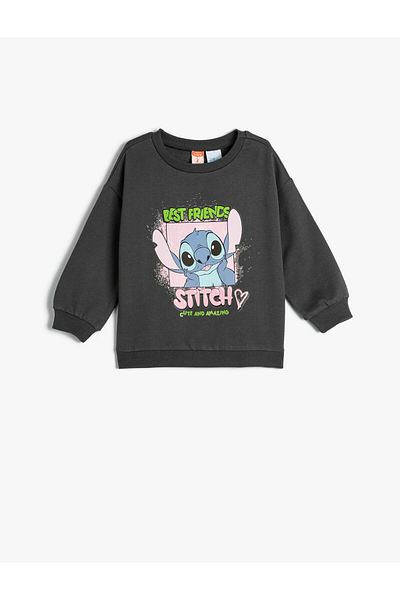 Koton Stitch Sweat Licensed Long Sleeve Crew Neck Βαμβάκι