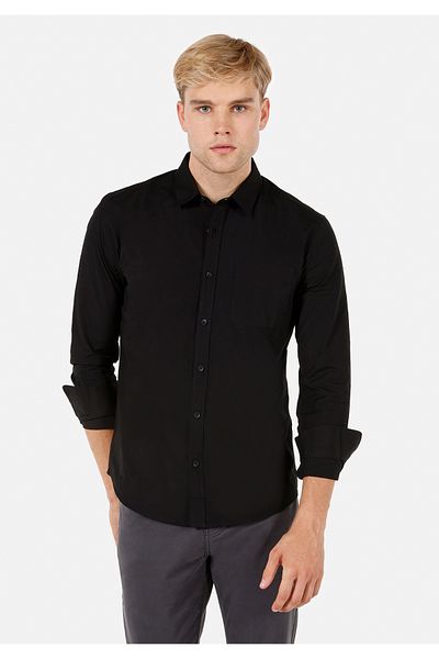 Colin's Cămașă neagră pentru bărbați U.kol