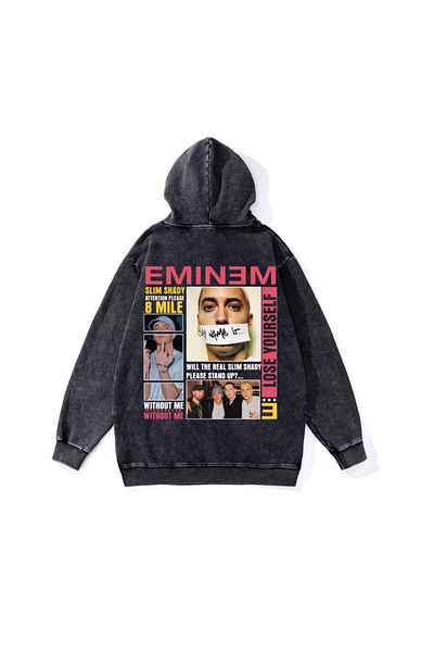 Touz Moda Φούτερ Eminem Vintage με κουκούλα που πλένεται