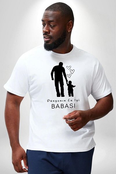 Angemiel White Large Size Basic T-Shirt - Father's Day, Men's Unisex