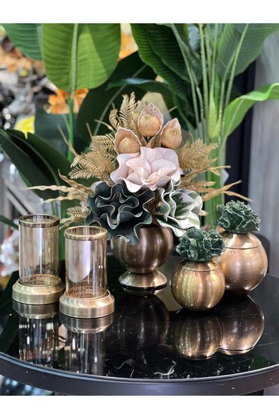 TASARIMHMODA Yapay Çiçekli 5 Parça Set Antik No:6