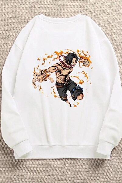 Massgai One Piece Unisex Φούτερ με μοτίβο Anime Oversize - Crew Neck Hoodie