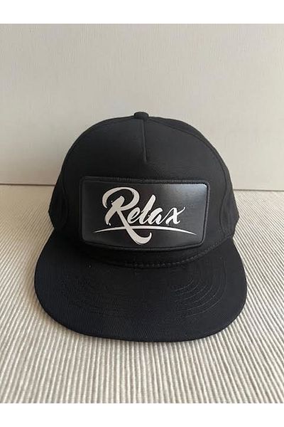 CosmoOutlet Unisex Black Color Hip Hop Cap with Relax Slogan Detachable Bench Logo