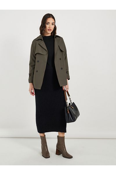 Styli Longline Regular Fit Trench Jacket with Belt