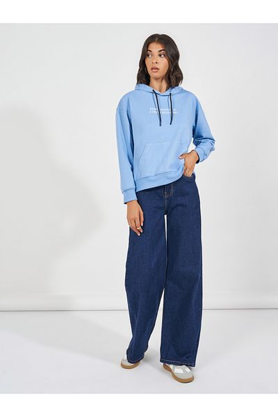 Styli Oversized Regular Length Slogan Print Hoodie