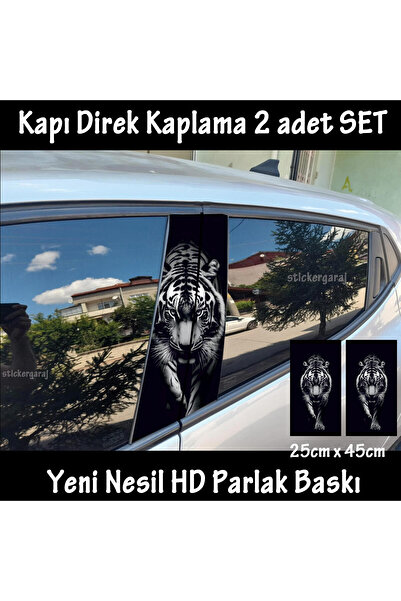 Automod kaplan folyo - 2adet yan kapı direk kaplama sticker yapıştrma