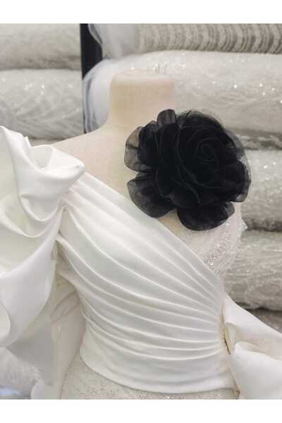 Esteks Dantel ve Tekstil Aksesuarları 20 CM Broșă Floare Trandafir - Guler Ace, Țesătură TUL