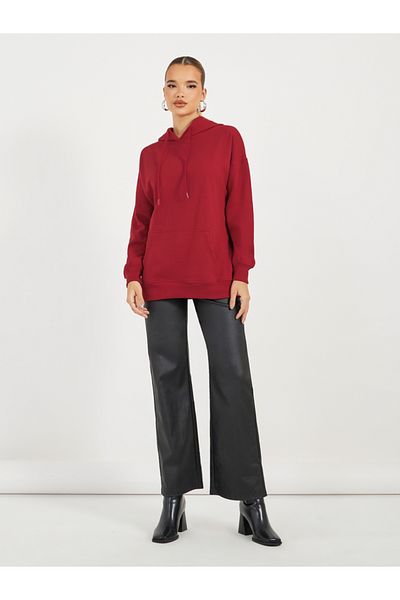 Styli Oversized Longline Back Slogan Hoodie