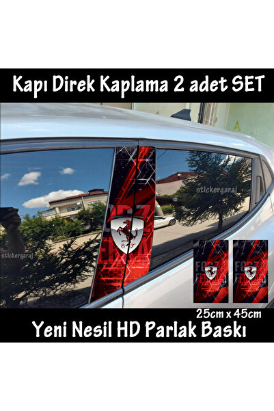 Automod spor araba logo folyo - 2adet yan kapı direk kaplama sticker yapıştrma
