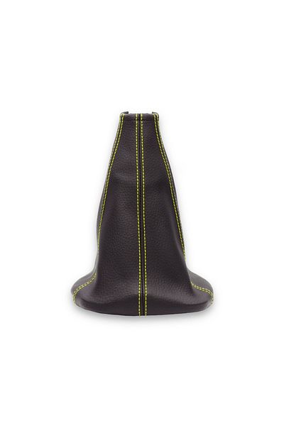 ANLCOMPANY Alfa Romeo 147 (2005-2009) Compatible Gear Shift Gaiter Black Leather Yellow Stitching