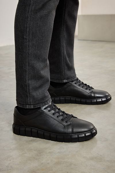 Ziya , Ανδρικό Sneaker από γνήσιο δέρμα 133423z96 Μαύρο