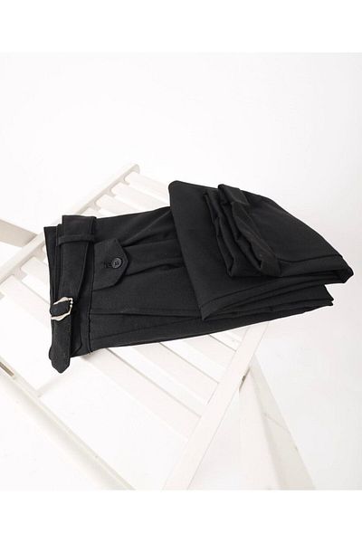 MFU collection Ανδρικό υφασμάτινο παντελόνι Boyfriend με διπλό πόδι με πλισέ πόρπη