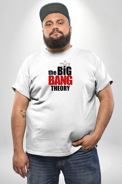 Angemiel تي شيرت The Big Bang Theory مقاس كبير باللون الأبيض للرجال والجنسين