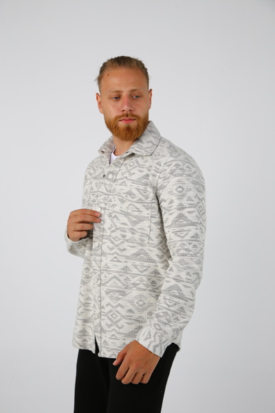 DAKSEL Brg Gray Comfortable Snap Shirt-Jacket