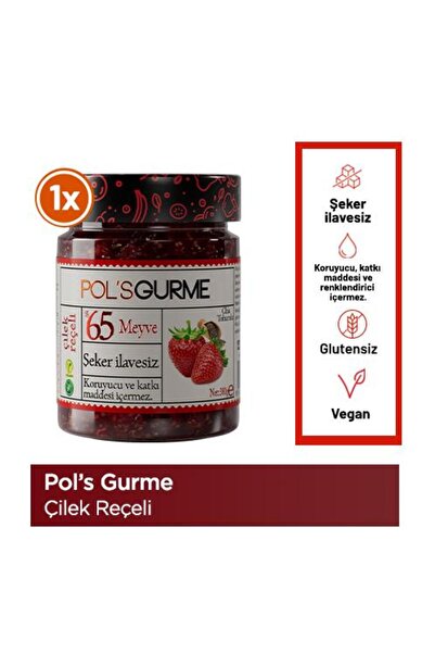 Pol's Gurme Pol'sGurme Çilek Reçeli Chia Tohumlu Şeker İlavesiz %65 Meyve Oranlı 285 gr
