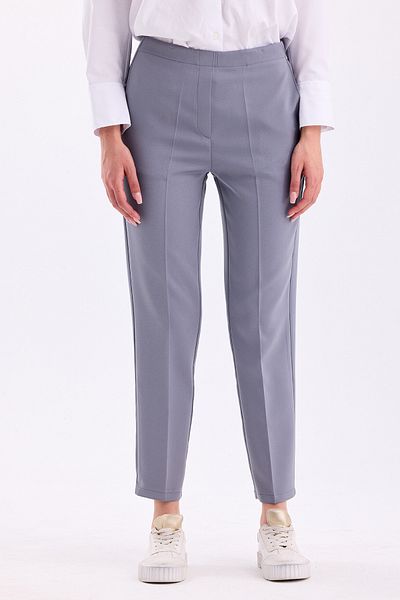 PASTELASTORE High Waist Ankle Length Women's Trousers - Back Elastic, Comfortable Fabric 2344