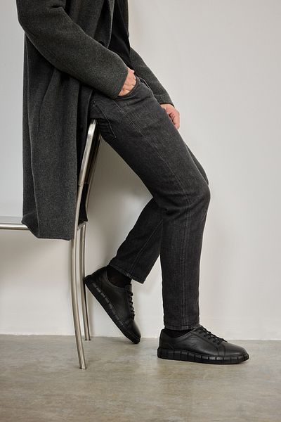 Ziya , Ανδρικό Sneaker από γνήσιο δέρμα 133423z96 Μαύρο