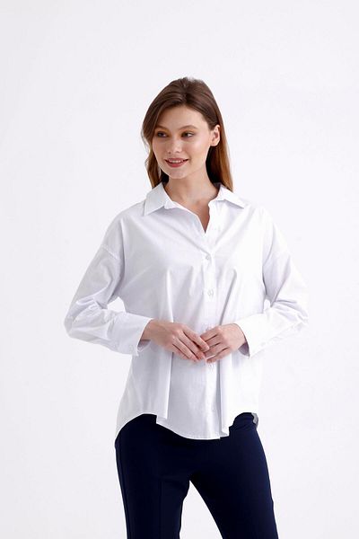 PASTELASTORE Cămașă de damă din bumbac poplin elastic 1163 - 96%