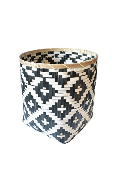 Virago Home Décor Zigzag Desenli Bambu Sepet