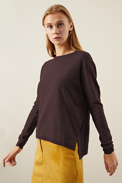 TENA Tricotaj de bază cu mâneci reglane, maro, de damă