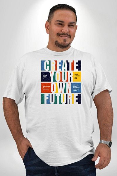 Angemiel تي شيرت أبيض كبير الحجم للجنسين - Let's Plan Your Future مطبوع من الأمام