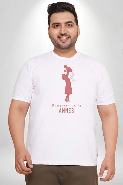 Angemiel تي شيرت أبيض مقاس كبير - عيد الأم أفضل أم في العالم للرجال للجنسين