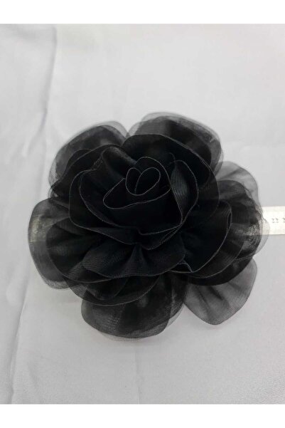 Esteks Dantel ve Tekstil Aksesuarları Iğneli Yaka Çiçeği Broş TÜL Kumaş Çiçek Gül Broş 20 CM