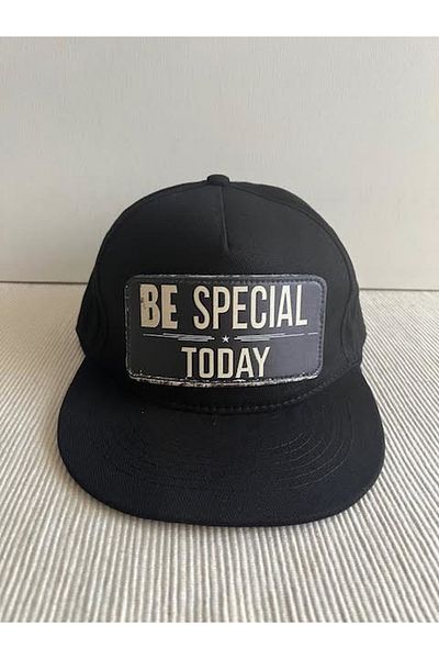CosmoOutlet Be Special Today Slogan Detachable Bench Logo Unisex Black Color Hip Hop Cap