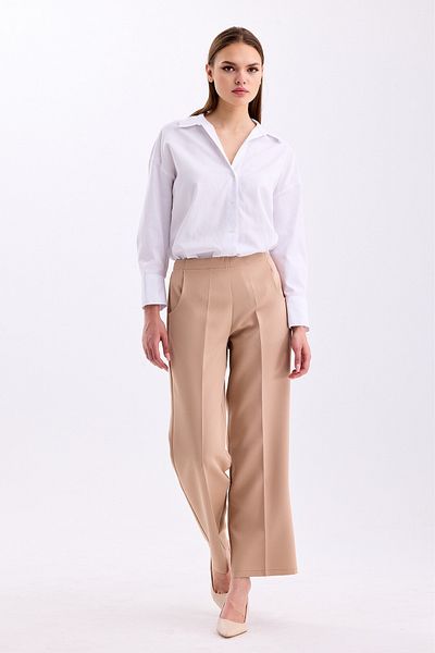 PASTELASTORE High Waist and Elastic Back Wide Leg Women's Palazzo Trousers - 2345