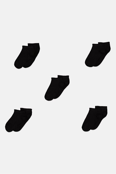 XOXO Toddlers Girl 5 Pair Ankle Socks, Black