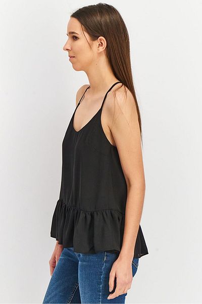 Asos Design Women U Neck Sleeveless Plain Top, Black