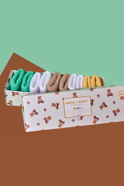 Katia&Bony 5'li Paket Yenidoğan Bambu Bebek Çorap Renkli