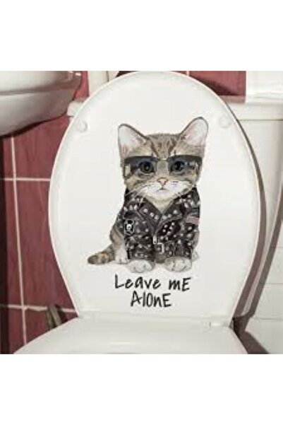 shop 3D Sevimli Kedi Leave Me Alone Tasarım Klozet Kapağı Etiket Kaplama Stic...
