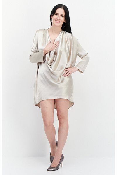 Asos Design Women Solid Casual Shift Dress, Light Beige