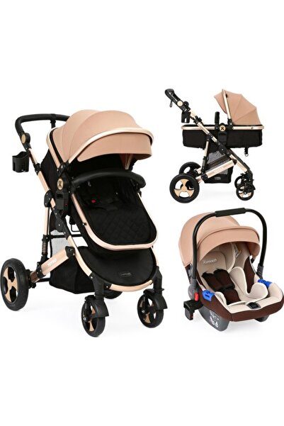 YOYKO Ultimate Travel Sistem Bebek Arabası 3 in 1 Coffee Rose