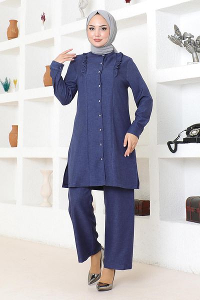 Modamihram Indigo Set - Ruffle Detailed, Model 19224