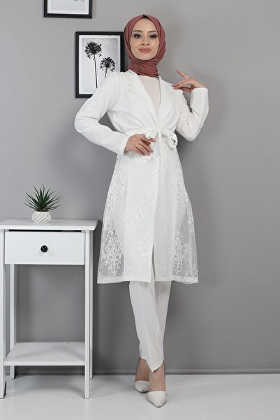 Modamihram Lace Suit White 9331