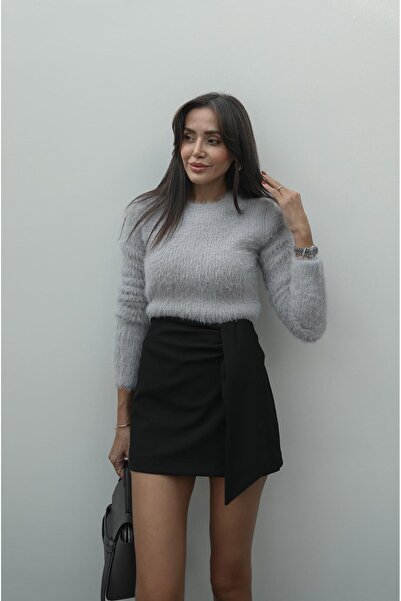 Havoş Μαλακό πουλόβερ σε γκρι γυαλιστερή υφή