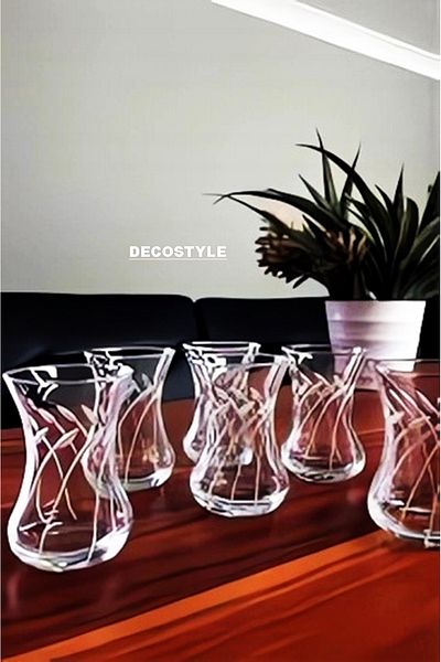 DECOSTYLE Mila 6-Piece Paşabahçe Thin Waist Tea Glass 125cc