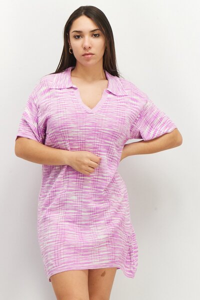 ASOS Women Textured Mini Dress, Pink