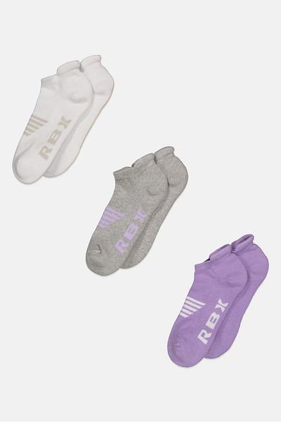 RBX Women 3 Pairs Brand Logo Socks, White