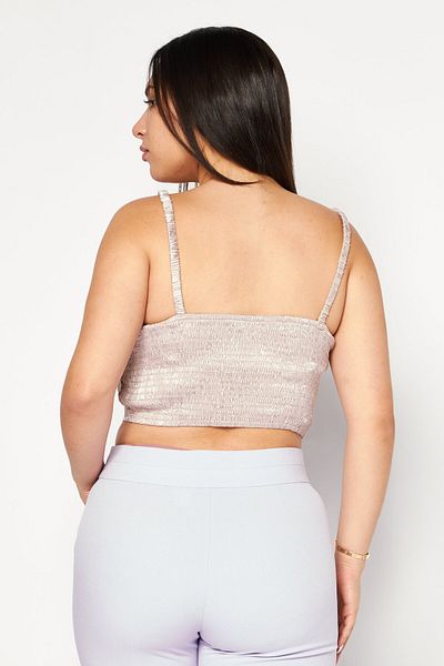 Sage The Label Women V-neck Sleeveless Textured Top, Beige