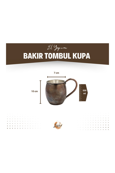Bakır Concept Oxidized Colored Copper Mug Chubby - Pack of 2